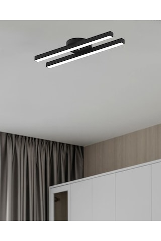 Mellizo Siyah Kasa, Doğal Beyaz Işık Modern Plafonyer Led Avize Siyah