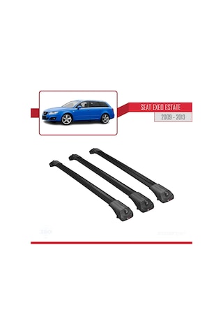 Seat Exeo 3r9 2009-2013 Arası İle Uyumlu Ace-1 Ara Atkı Tavan Barı Siyah 3 Adet Bar