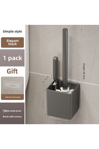 Yuntech01 Duvar Takılı Tuvalet Fırçası Tutucu - Delme Yok Kurulum, Sıfır Açıklık Temizleme, Plastik Materyal, Gri Renk, Tekli Paket Diğer