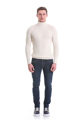 Hatemoğlu Bej Slim Fit Fitilli Balıkçı Yaka Yünlü Triko Kazak 34232023a010 Bej