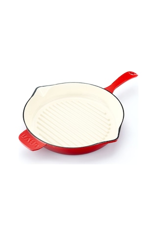 Lava Döküm Yuvarlak Izgara Tavası Döküm Demir Yekpare Saplı Edition Serisi Çap(Ø)28cm.