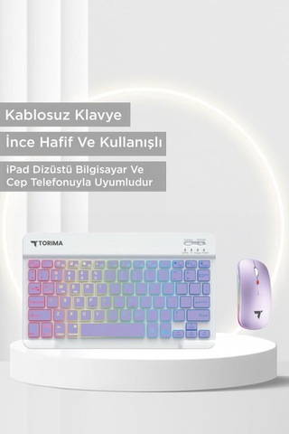 Torima TMK-09 Şarj Edilebilir RGB Işıklı Kablosuz Klavye Mouse Seti