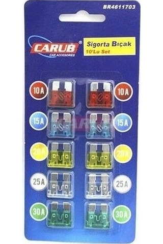 Carub 10'lu Büyük Boy Sigorta Bıçak Seti