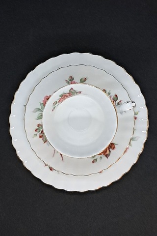 Yıldönümü Gülü Vintage Çay Fincanı 3 Parça 200 Ml