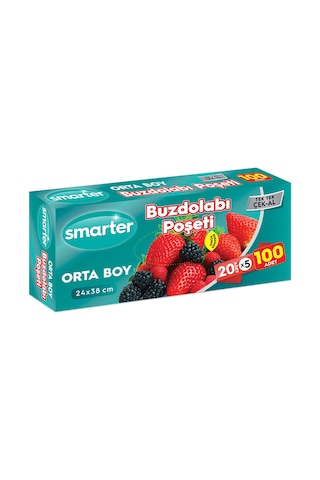 SMARTER BUZDOLABI POŞETİ ORTA BOY 100 ADET ( 20 ADET x 5 )