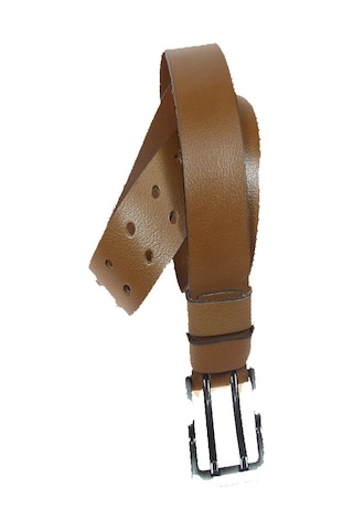 Hakiki Deri Erkek Çift Dilli Kot Kemeri 4,5 Cm Taba