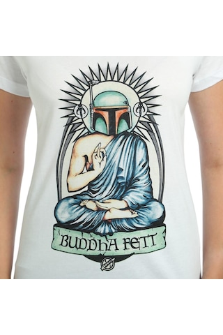 Bant Giyim - Star Wars Boba Fett Beyaz Kadın T-Shirt Tişört