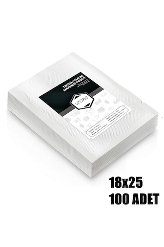 Vı'orıo 18x25 Tırtıklı Vakum Makinesi Poşeti 100 Adet