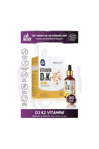 Dr. Henri D3 K2 Vitamini İçeren Takviye Edici Gıda 20 ML