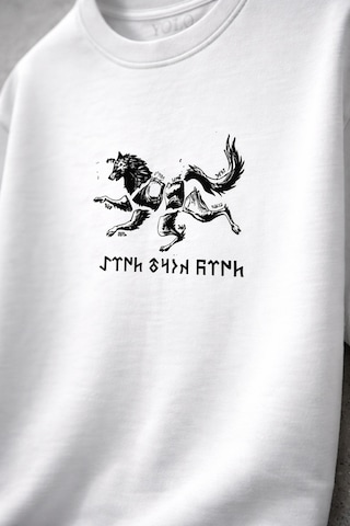 Yolo Street %100 Pamuk 250 Gsm Oversize Beyaz Tişört Kurt Desenli Kurt-türk-töre Yazılı Beyaz