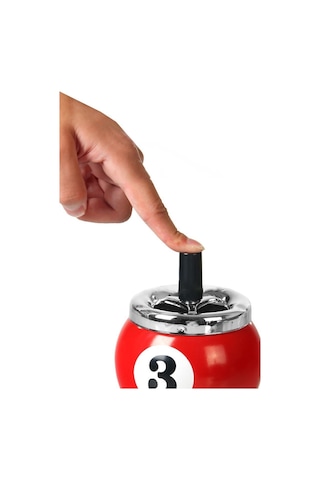 Çelik Kırmızı Bilardo Top Dizayn Kül Tablası Küllük Cin547kr