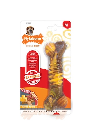 Nylabone Biftek ve Peynir Aromalı Köpek Çiğneme Çubuğu M