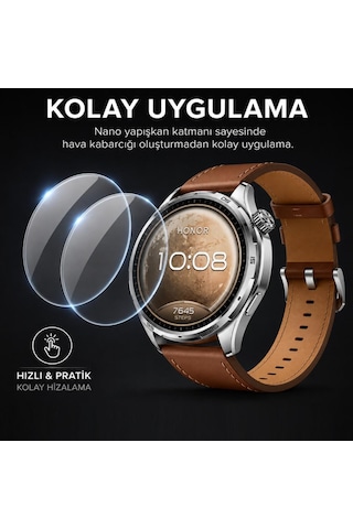 Honor Watch 6 İle Uyumlu Ekran Koruyucu Nano Parlak 2 Adet -
