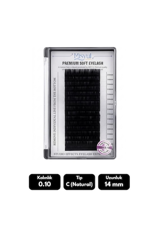 Misyul 0.10c Natural Kıvrım 14 Mm Soft Eyelash Doğal İpek Kirpik 16'lı