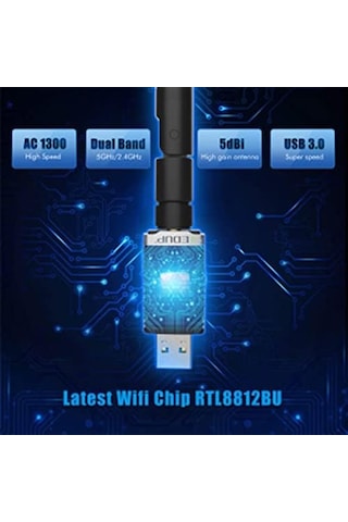 Usb Wifi Pro Sinyal Yakınlaştırıcı Güçlendirici Adaptör Kart 1300 Mbps Ep-ac1686