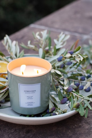 Rakle Le Jardin Citrus Sage Kokulu 2'li Mum Seti Yeşil 120 Gr - 200 Gr Renkli