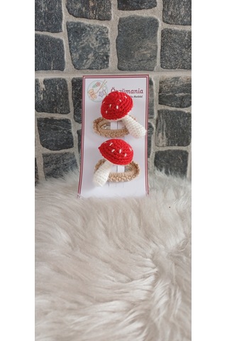 Çıtçıtlı Mantar Toka- Örgü Toka Kırmızı