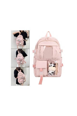 Suntek Büyük Kapasiteli Sırt Çantası Okul Dizüstü Kız Pembe