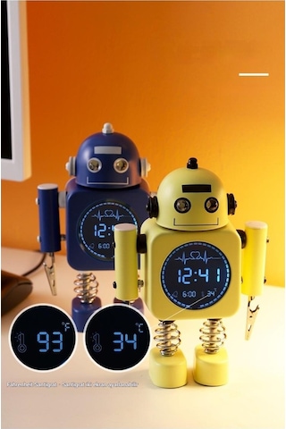 Soulader Sessiz Mekanizmalı Dijital Ekranlı Modern Çalar Saat, Metal Kasa, Yaratıcı Tasarım, Hediyelik Sari