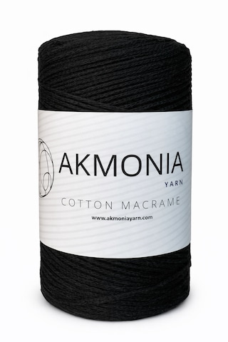 Akmonia Makrome İp 250 Gr 2mm Siyah
