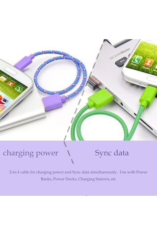 Prestigegoods 2.4a Mikro Usb Hızlı Şarj Kablosu - 2m/3m - Samsung S6 S7 Huawei Htc Uyumlu Android Tablet Ve Cep Telefonu Kablosu