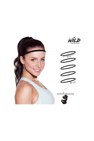 Wild Athletic Kaydırmaz Spor Elastik Saç Bandı Tokası Beşli