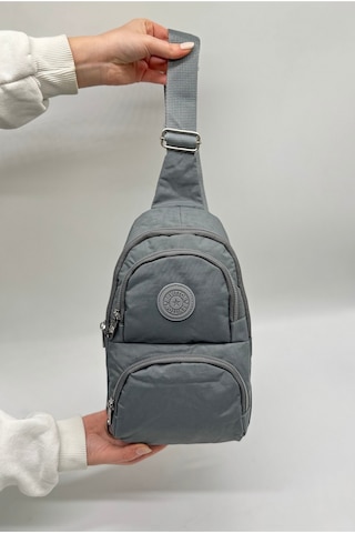 Su Geçirmez Kumaş Gri Unisex Body Bag Çapraz Omuz Çantası Gri