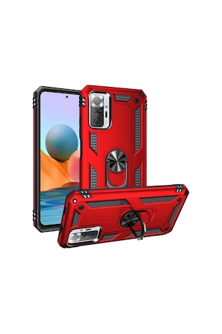 Xiaomi Redmi Note 10 Pro Kılıf Zore Vega Kapak Kırmızı
