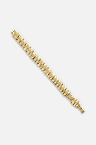 Dikey Dokulu Şerit Bileklik Gold