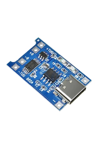 10 Adet Usb Type-c Tp-4056 1s 5a/1a Bms Devresi Lityum Pil Şarj Modülü