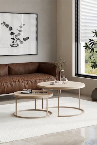 Faymend Prime 2'li Orta Sehpa 'capicino' 70x58 Mavi