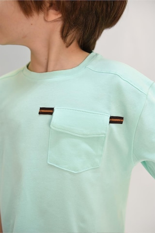 Luess Erkek Çocuk Somon Cepli Robalı Tshirt Mavi