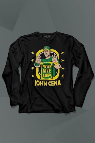 John Cena Wwe Logo Never Give Up Amerikan Güreşi Uzun Kollu Tişört Baskılı Çocuk T-shirt 001
