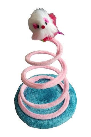 Tineke Yaylı Fareli Çember Hacı Yatmaz Kedi Oyuncağı 23x14 Cm 1 Adet