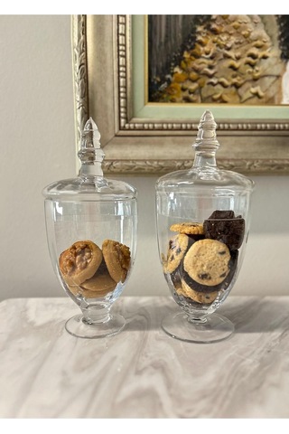 The Mia Ayaklı Cam Saklama Kabı 24 Cm Şeffaf