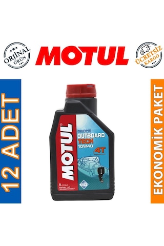 Motul Marine Outboard Tech 4t 10w-40 1 Lt Tekne Motor Yağı 12 Adet