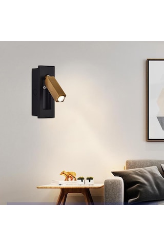 Homyl Dönebilir Led Duvar Apliği Yatak Odası Okuma Siyah Siyah