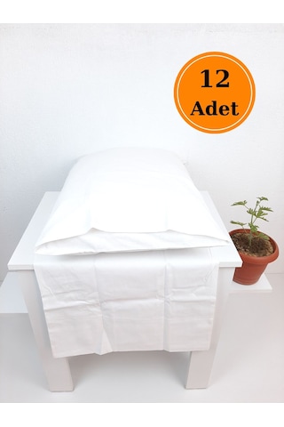 Otel Yastık Kılıfı Ekonomik Kapaklı Beyaz 50x70 Cm 12'li