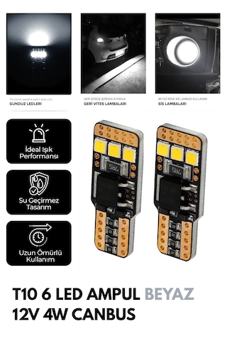 Canbus T10 Park Ve Plaka Ampulü 12/24v Beyaz Ccs Pro Led Teknoloji