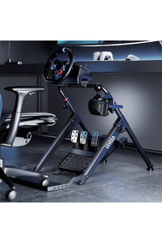 Exvega Ex816 Katlanabilir Sim Racing Yaris Simülatörü Kokpiti Çok Renkli