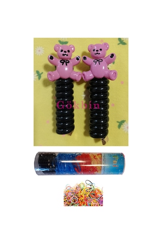 Kız Çocuk Spiral Burgulu Toka Ayıcıklı Makarna Toka 2 Adet