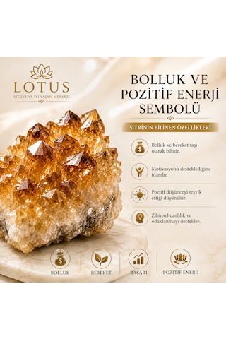 Premium Brezilya Doğal Sitrin Ham Taşı Doğal Kristal Dekor Taşı 60