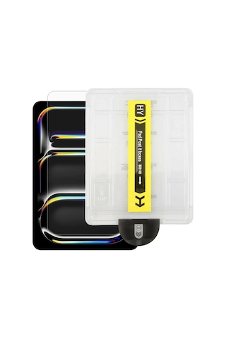 İpad Pro 11 2025 / 2024 Uyumlu Uygulama Aparatlı Temperli Ekran Koruyucu Kırılmaz Cam