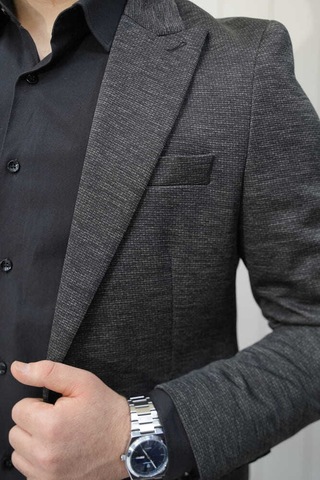 Bys Beystil Sivri Yaka Siyah Ceket Dubai - Slim Fit