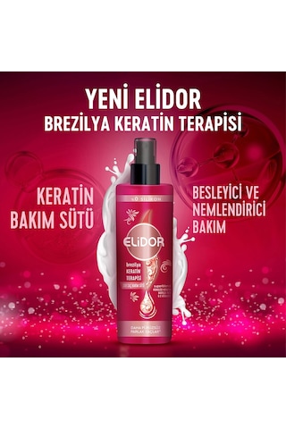 Elidor Brezilya Keratin Terapisi Sıvı Saç Bakım Sütü  2 x 200 ML