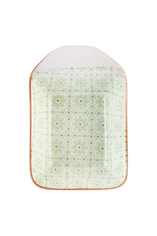 Karaca Floral Yeşil Rectangle Çerezlik/Sosluk 10 cm