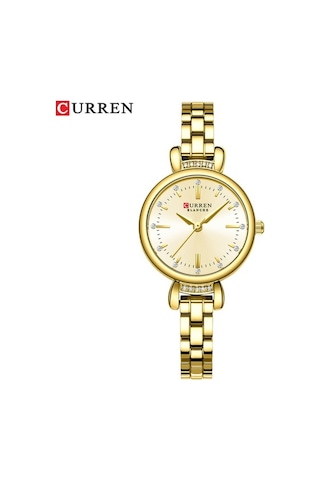 Yingfu Kadınlar İçin Şık Ve Dayanıklı Curren 9098 Paslanmaz Çelik Bileklik Saat Altın Renk Altın