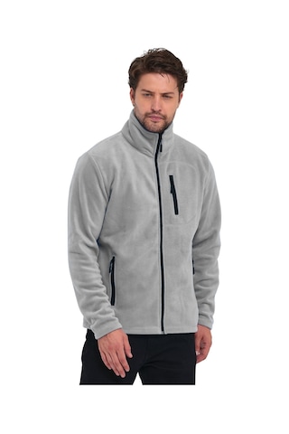 Genıus Store Erkek Polar Tam Fermuarlı 3 Cepli Outdoor Polar Ceket Tactical Flecee Polar-gns Gri