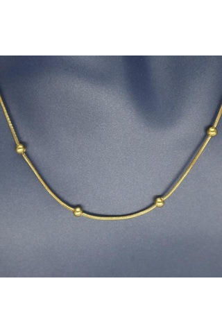 Gökyüzü İncisi Toplu Kadın Genç Kolye Sarı 50 Cm Gold