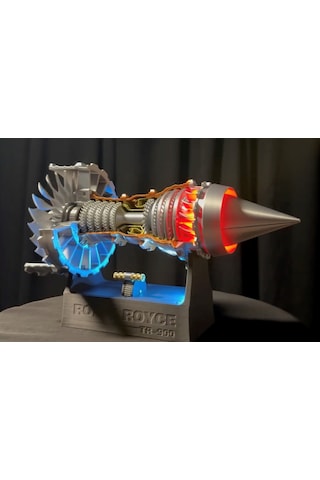 Rr Tr900 Aero Engine Modeli 27 Cm Detaylı 3d Baskı, Metalik Pla, Döner Rotorlu Havacılık Koleksiyon Ürünü